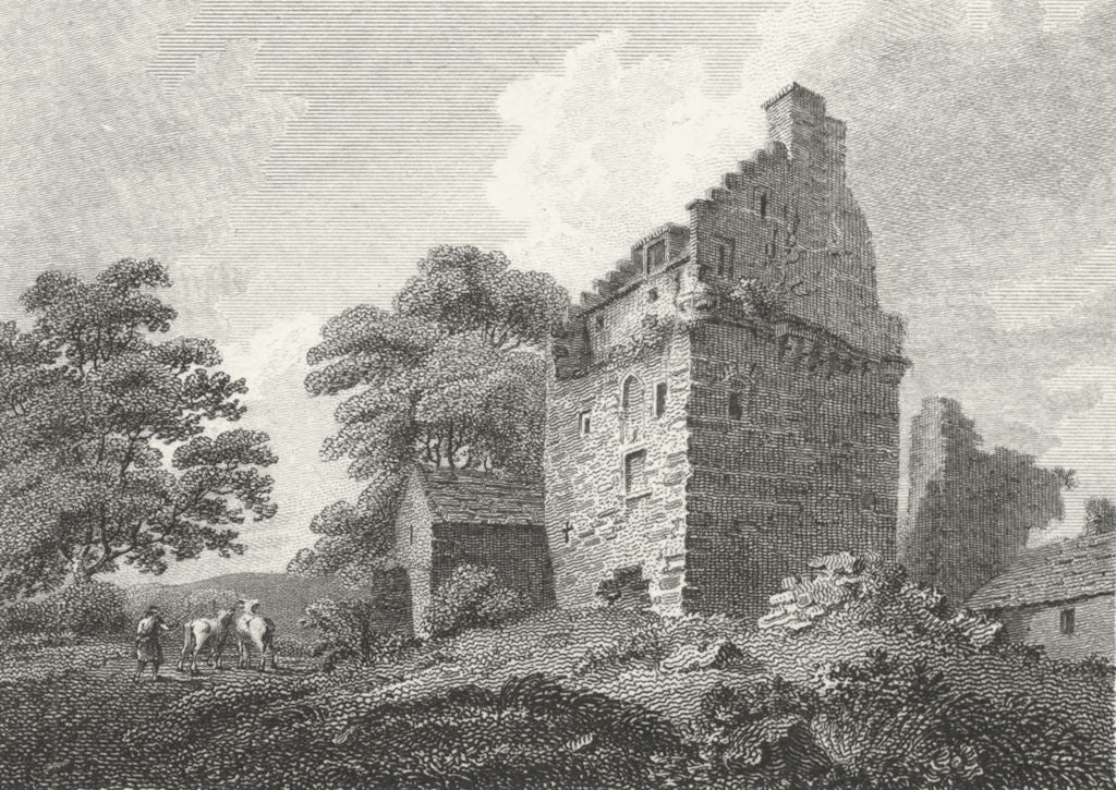 SCOTLAND. Deskford Castle 1805 old antique vintage print picture